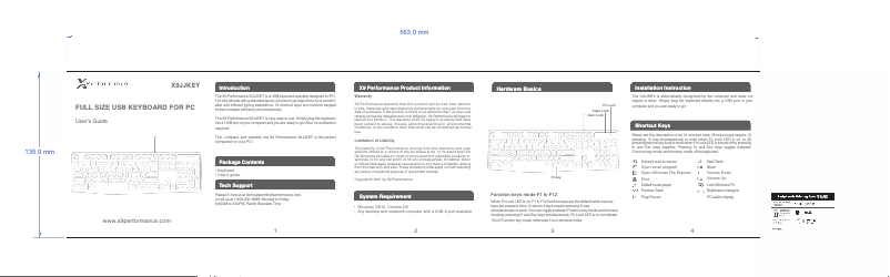 Page 1 de la notice Manuel utilisateur X9 Performance X9JJKEY