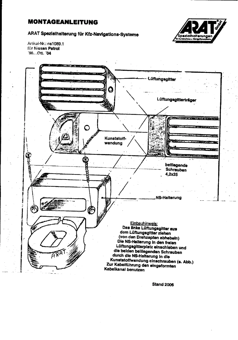 Image de la première page du manuel de l'appareil NS1089.1