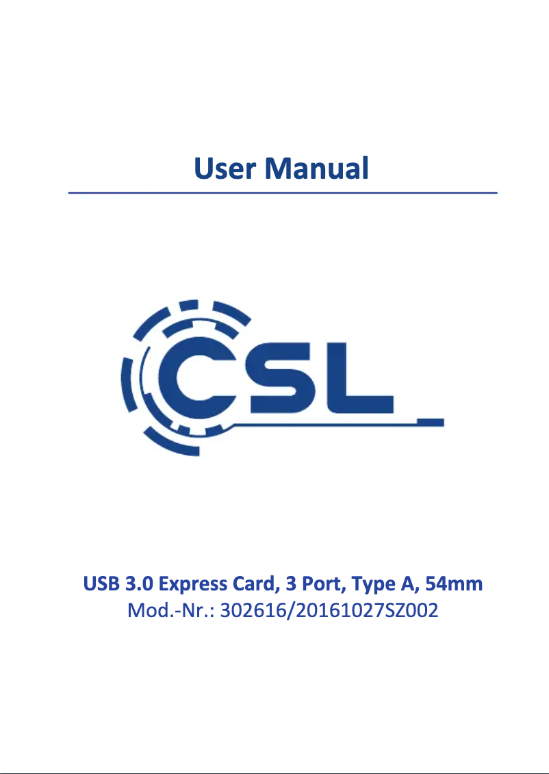 Page 1 de la notice Manuel utilisateur CSL 302616