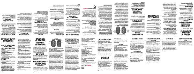 Page 1 de la notice Manuel utilisateur Conair InfinitiPRO 998