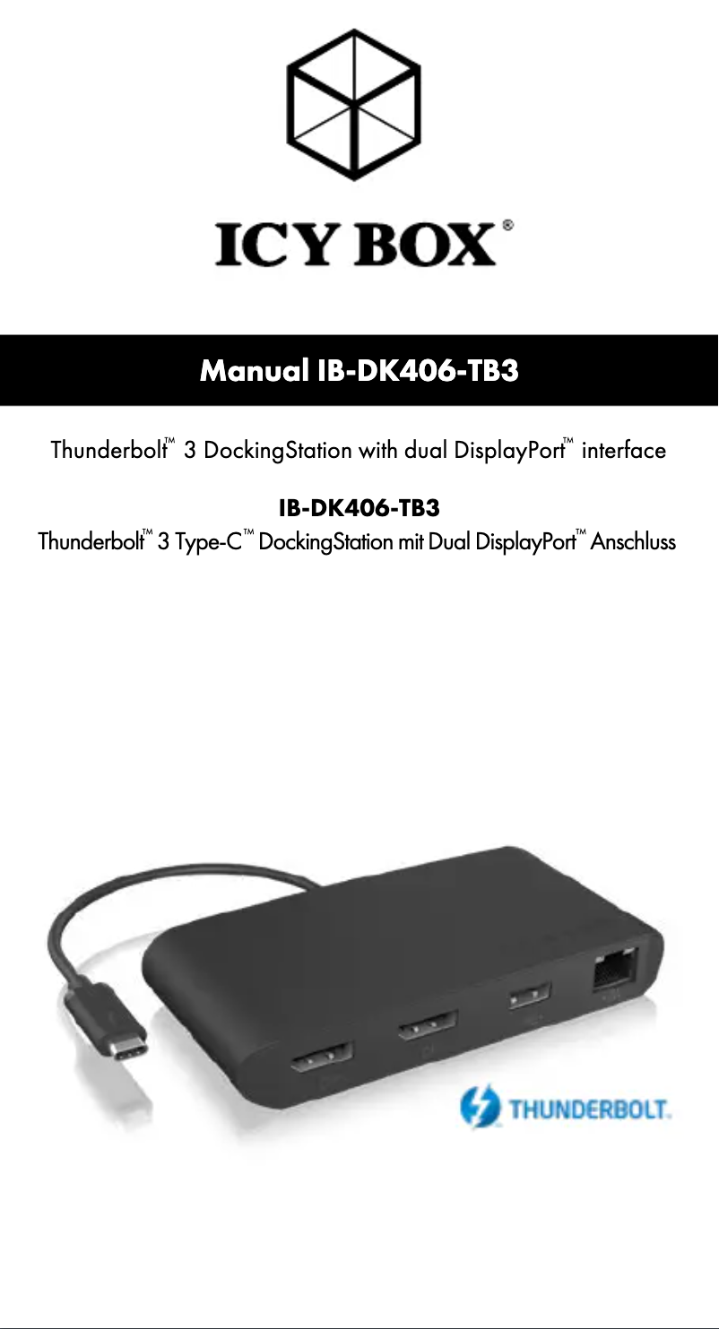 Page 1 of the manual Instruction Manual Icy Box IB-DK406-TB3