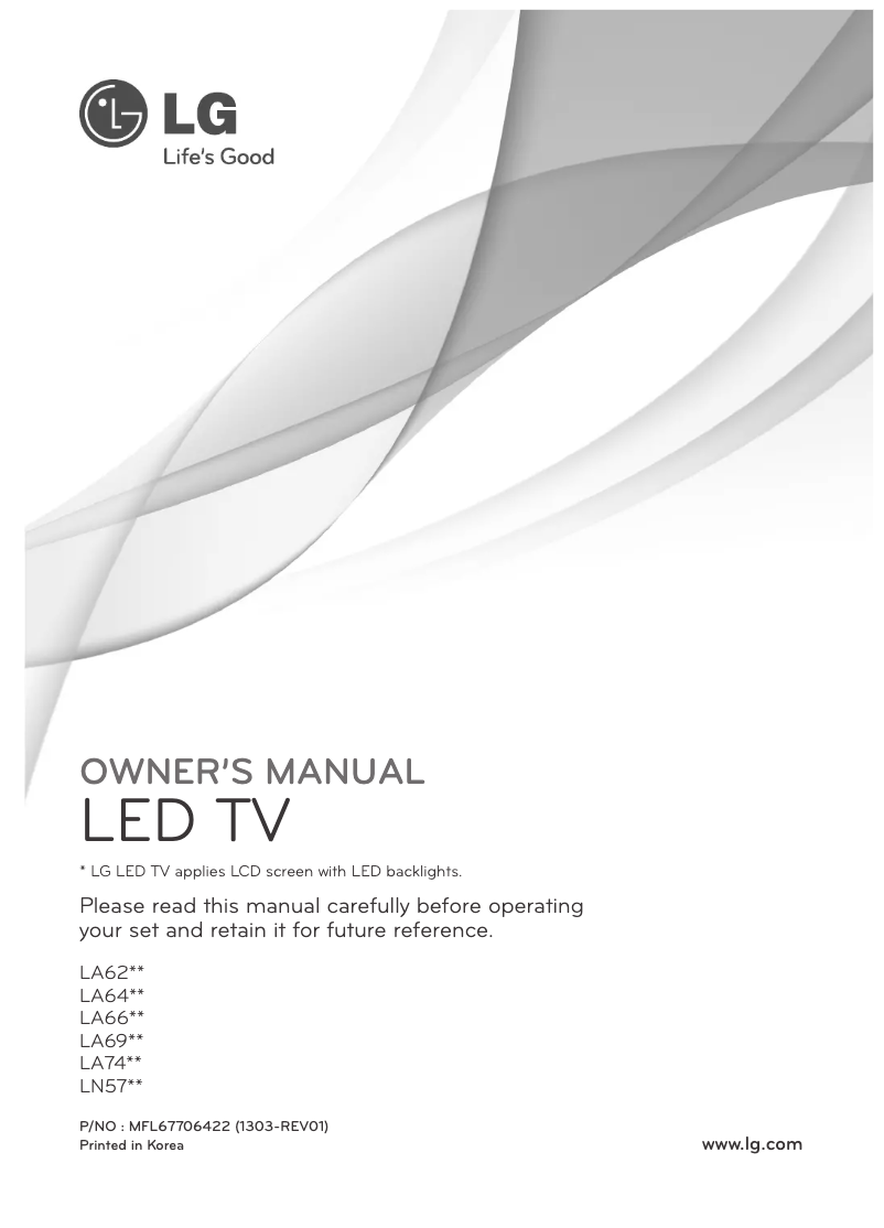 Image de la première page du manuel de l'appareil 55LA6620