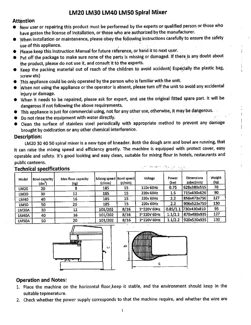 Image de la première page du manuel de l'appareil LM30