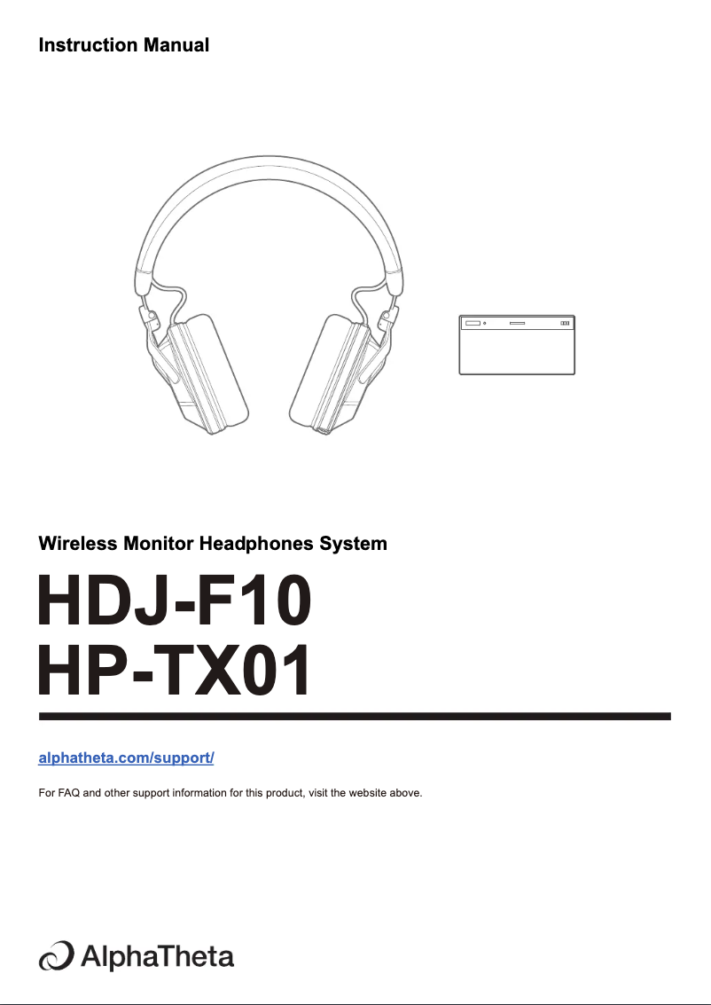 Page n°1 - Manuel utilisateur AlphaTheta HDJ-F10