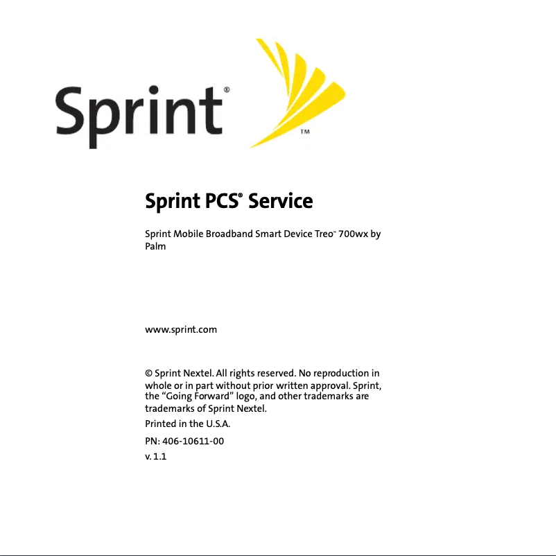 Page n°1 - Manuel utilisateur Palm Treo 700wx