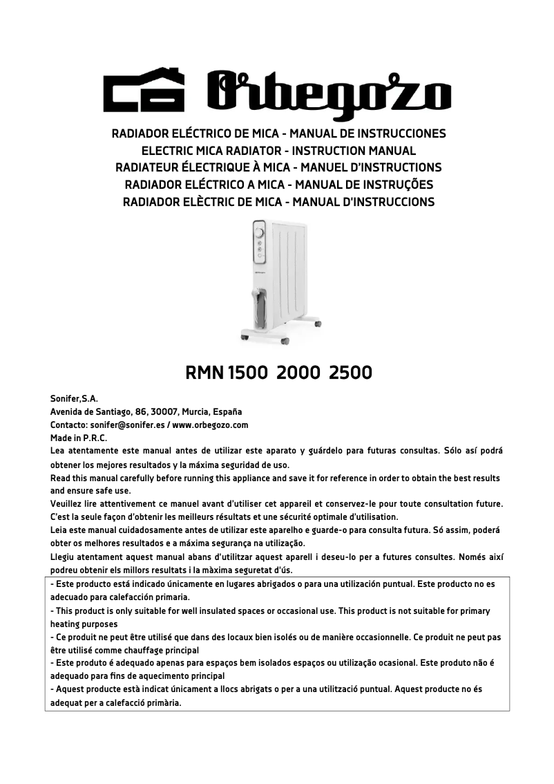 Image de la première page du manuel de l'appareil RMN 2000