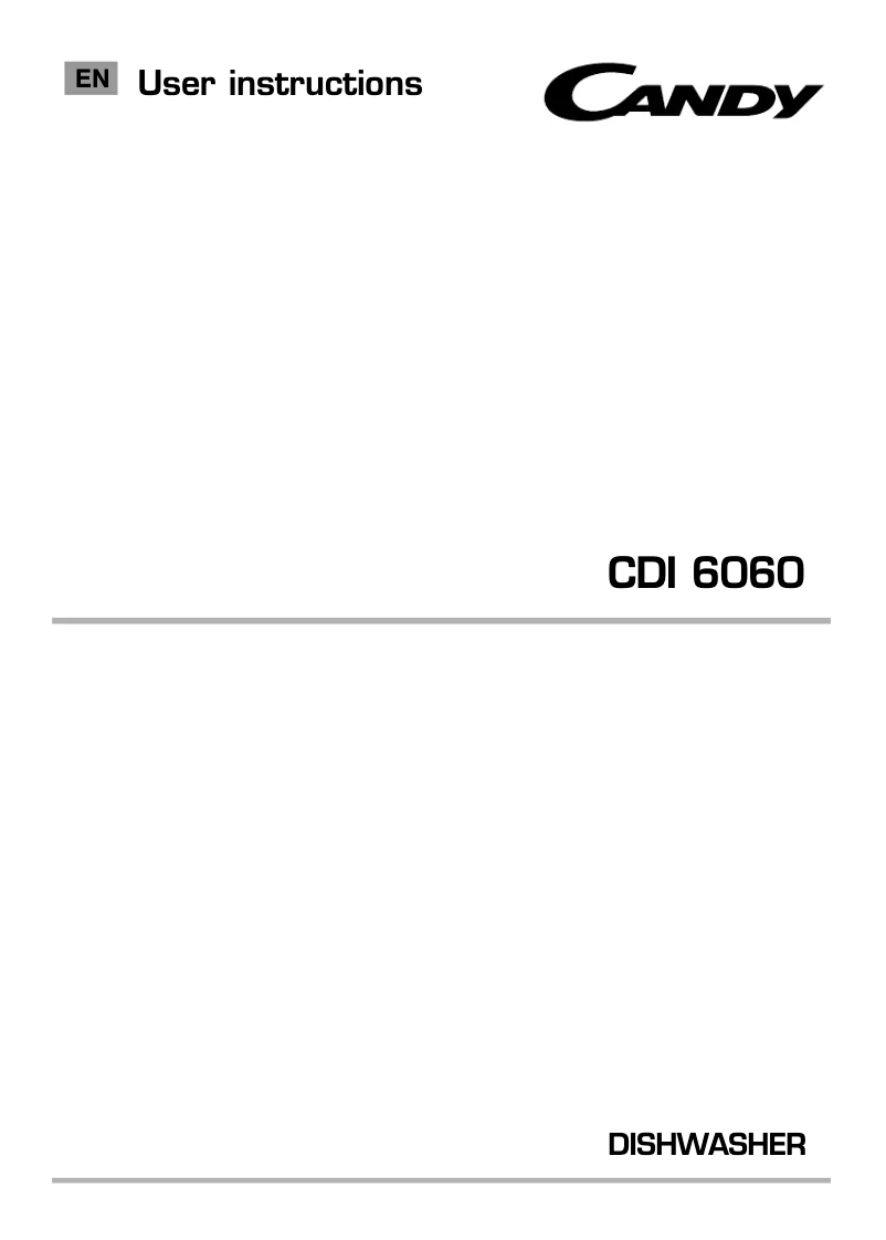 Page n°1 - Manuel utilisateur Candy CDI 6060/1-80