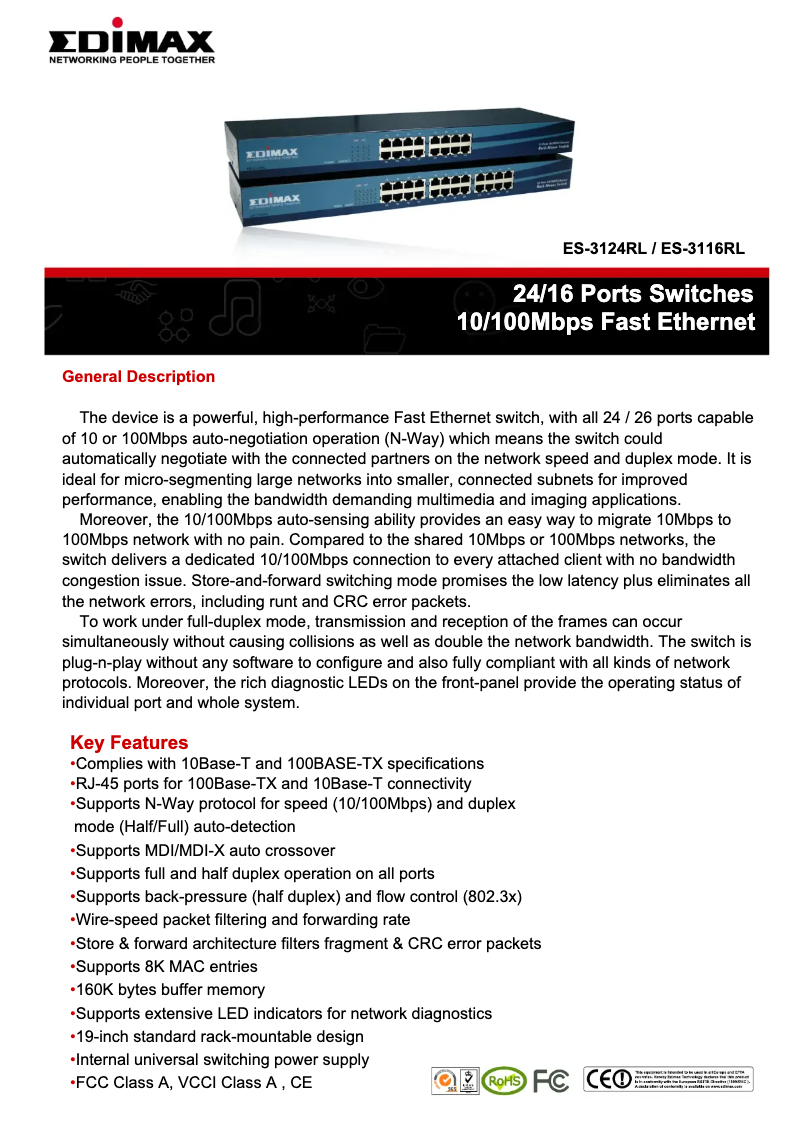 Image de la première page du manuel de l'appareil ES-3124RL