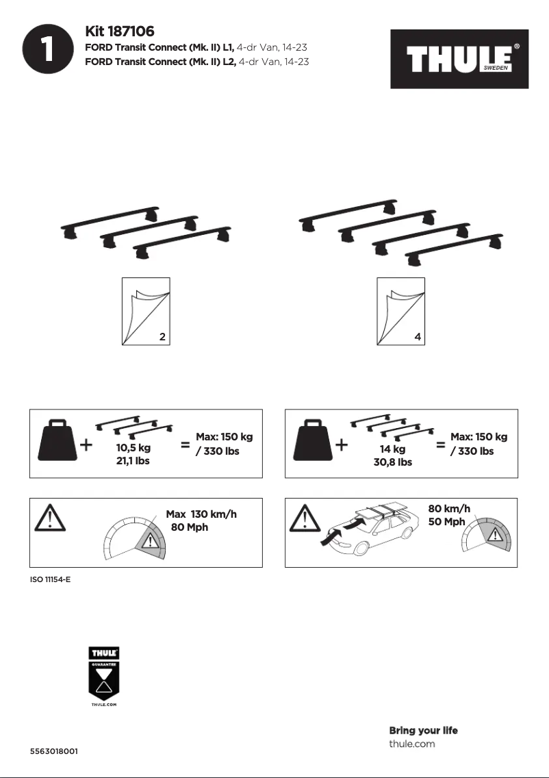 Page n°1 - Manuel utilisateur Thule Kit 187106
