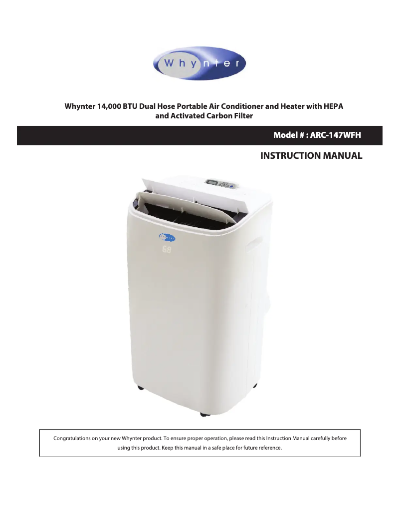 Página 1 del manual Instrucciones / montaje Whynter ARC-147WFH