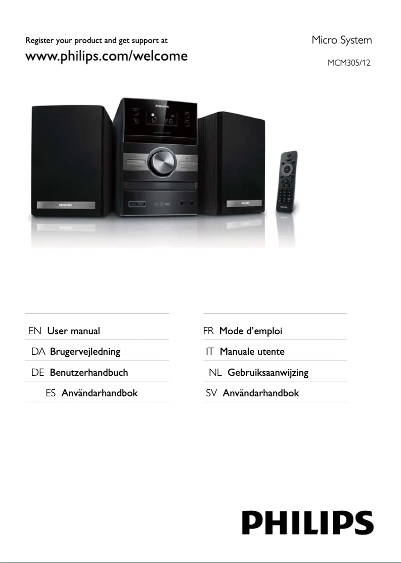 Page 1 de la notice Manuel utilisateur Philips MCM305