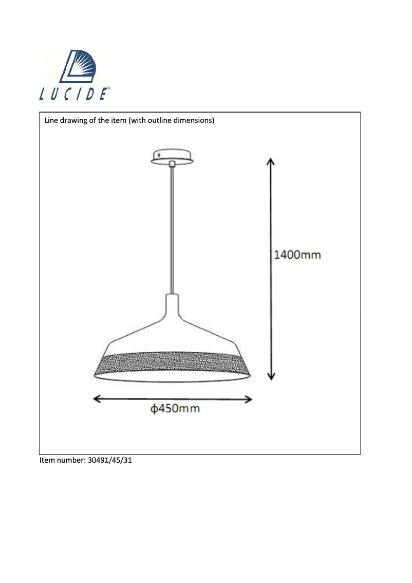Page 1 de la notice Manuel utilisateur Lucide Bowi 30491/45/31
