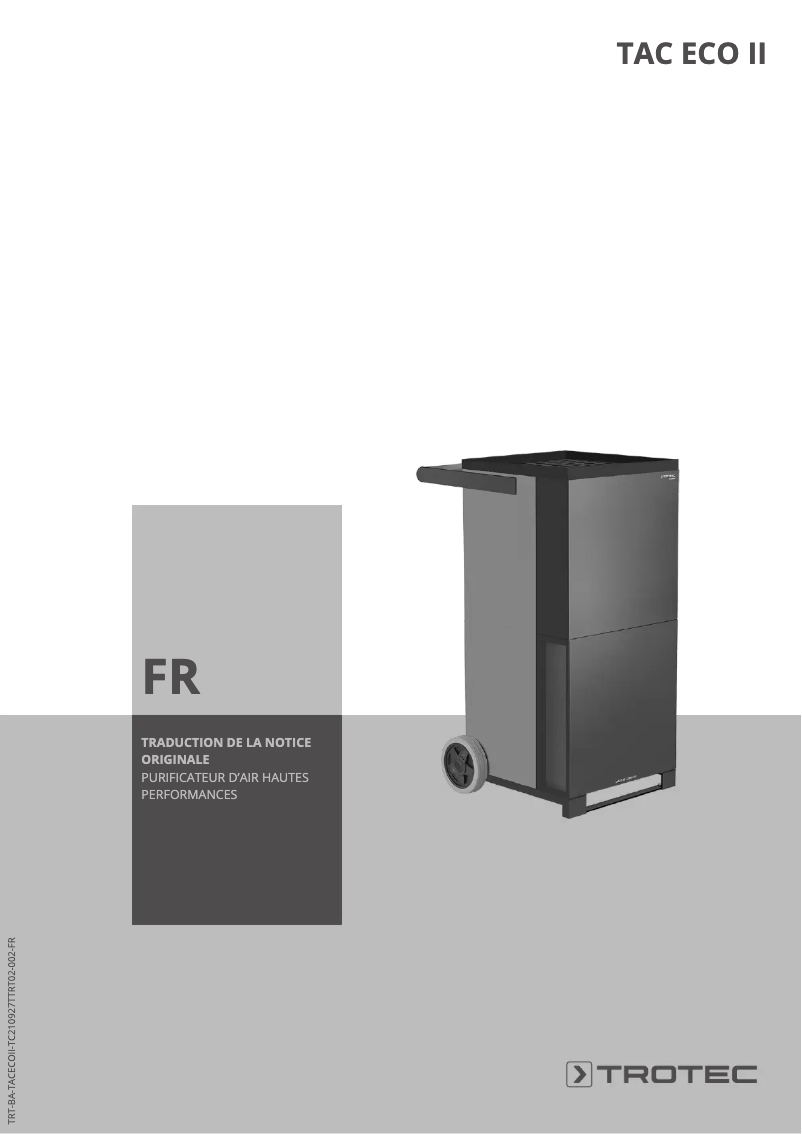 Page n°1 - Manuel utilisateur Trotec TAC ECO