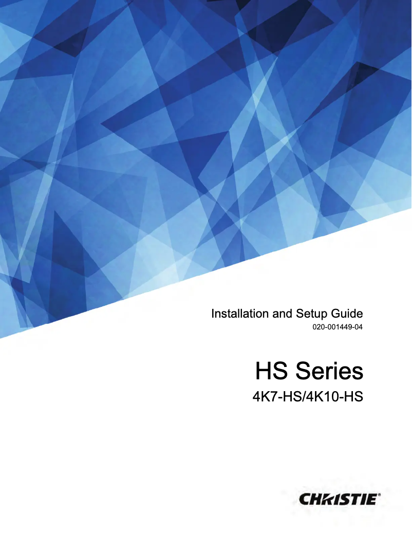 Page n°1 - Guide d'installation Christie 4K10-HS