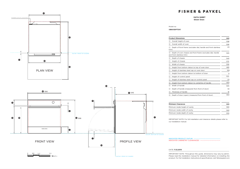 Image de la première page du manuel de l'appareil OB60SDPTDX1