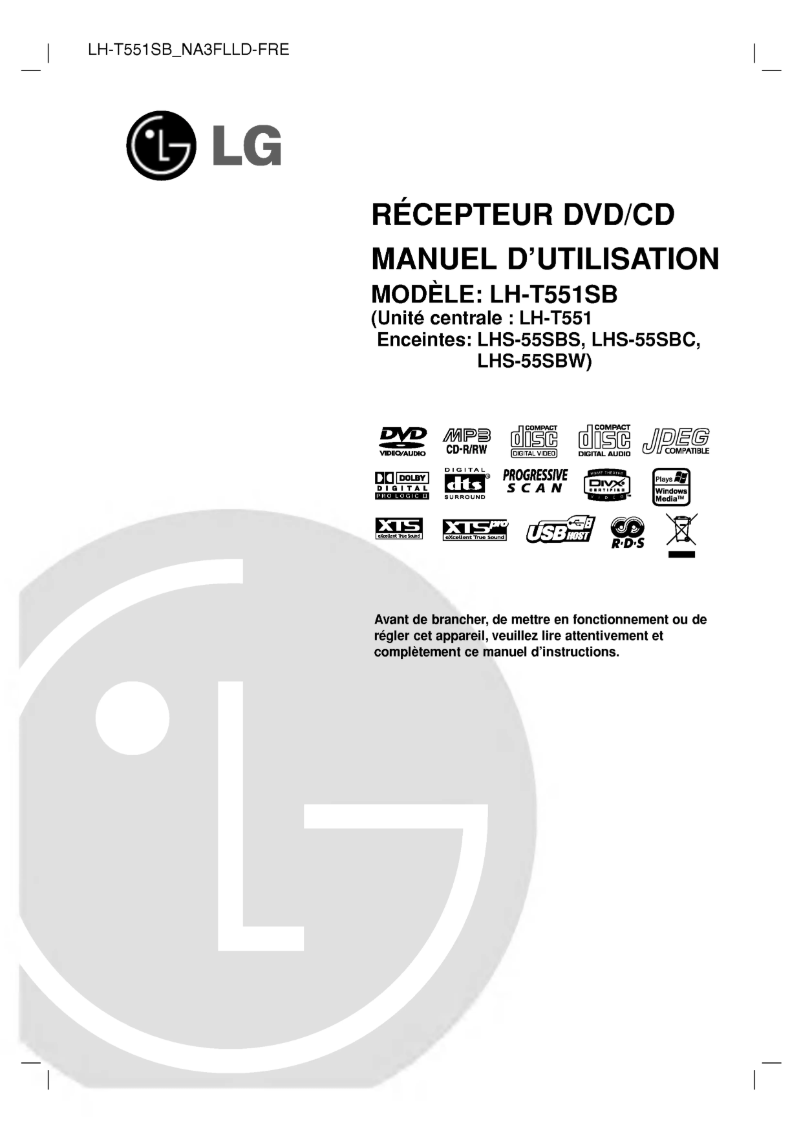 Page 1 de la notice Manuel utilisateur LG LH-T551SB