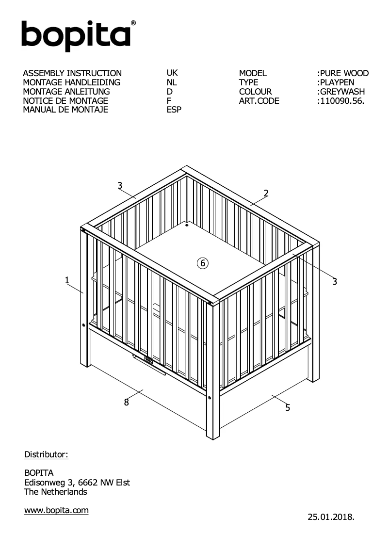 Page 1 de la notice Manuel utilisateur Bopita Pure Wood
