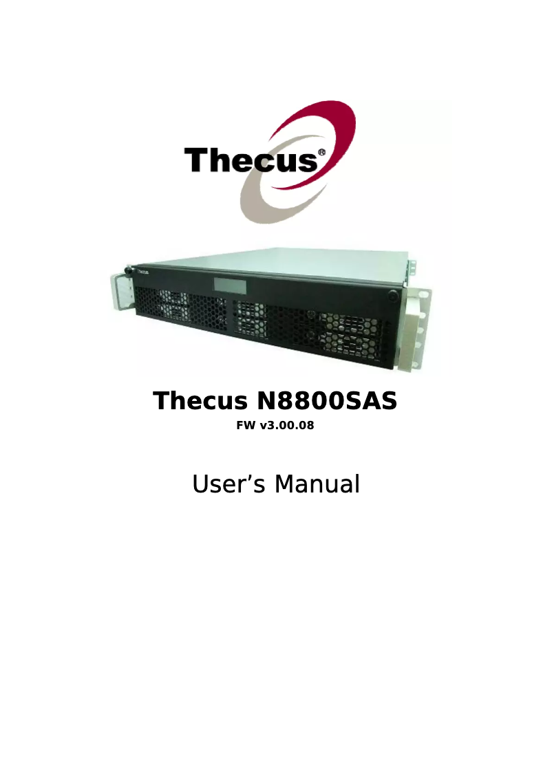 Página 1 del manual Manual de usuario Thecus N8800SAS