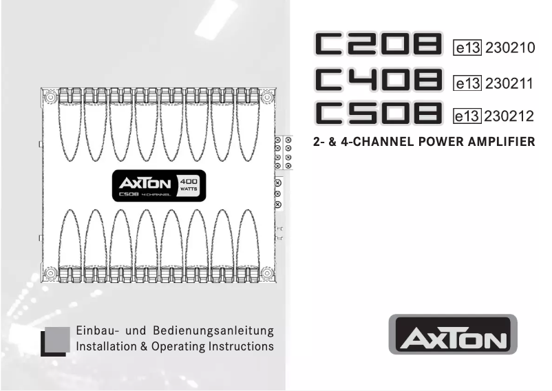 Page n°1 - Manuel utilisateur Axton C408
