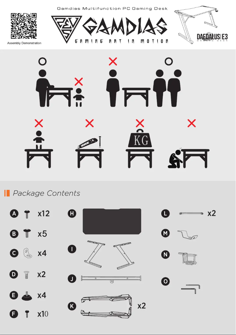 Page 1 de la notice Manuel utilisateur Gamdias Daedalus E3