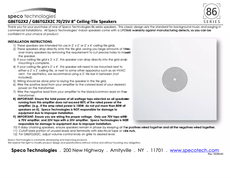 Image de la première page du manuel de l'appareil G86TG2X2C