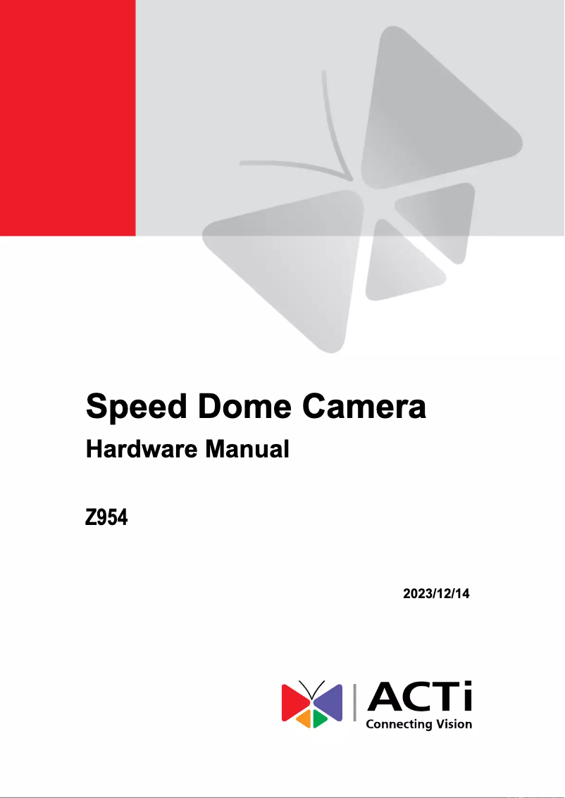 Image de la première page du manuel de l'appareil Z954