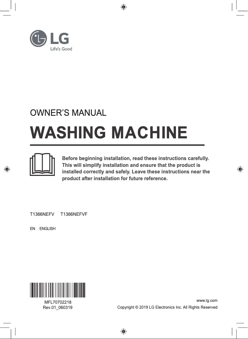 Page 1 de la notice Manuel utilisateur LG T1366NEFVF