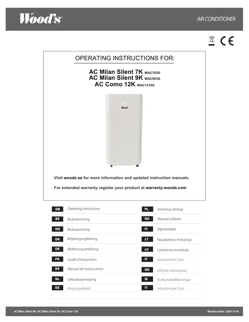 Page n°1 - Manuel utilisateur Wood's AC Milan 7K