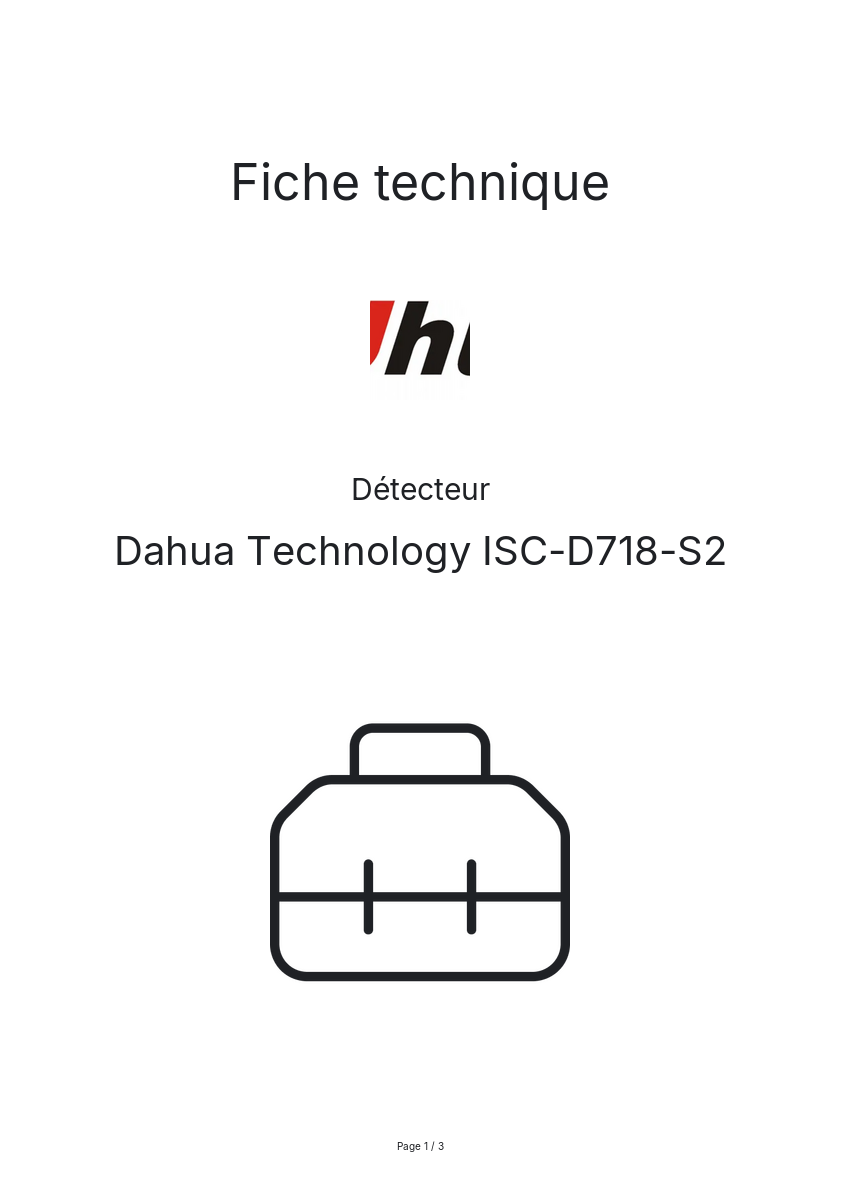 Page n°1 - Fiche technique Dahua Technology ISC-D718-S2