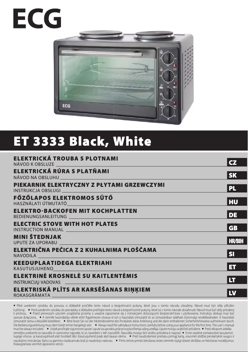 Imagen de la primera página del manual del dispositivo ET 3333