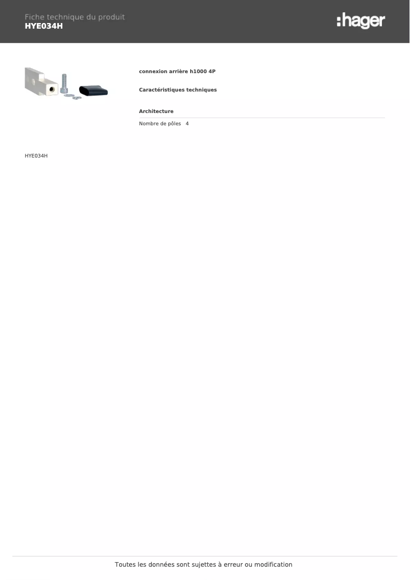 Image de la première page du manuel de l'appareil HYE034H