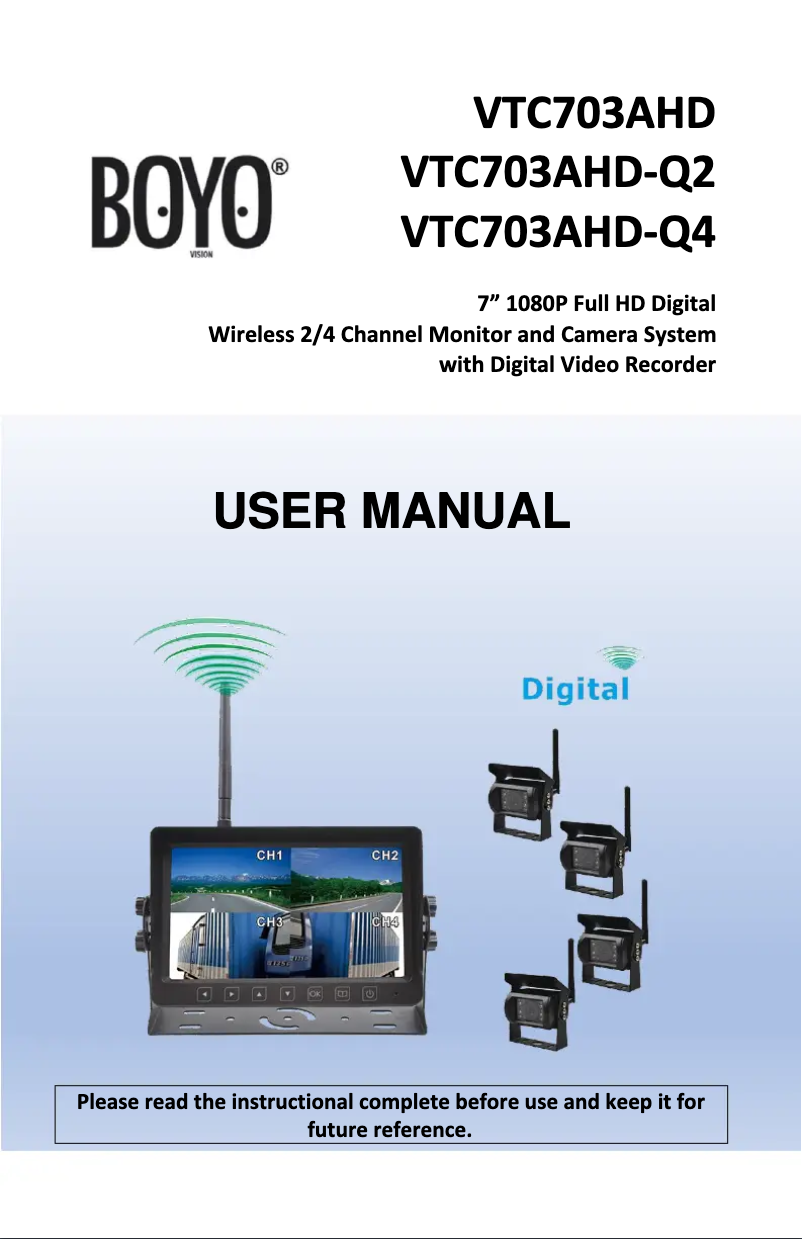 Image de la première page du manuel de l'appareil VTC703AHD-Q4