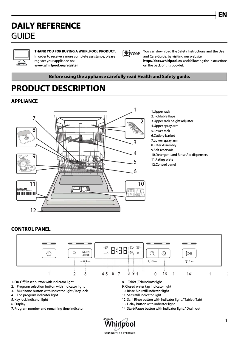 Page n°1 - Manuel utilisateur Whirlpool WFC 3C26