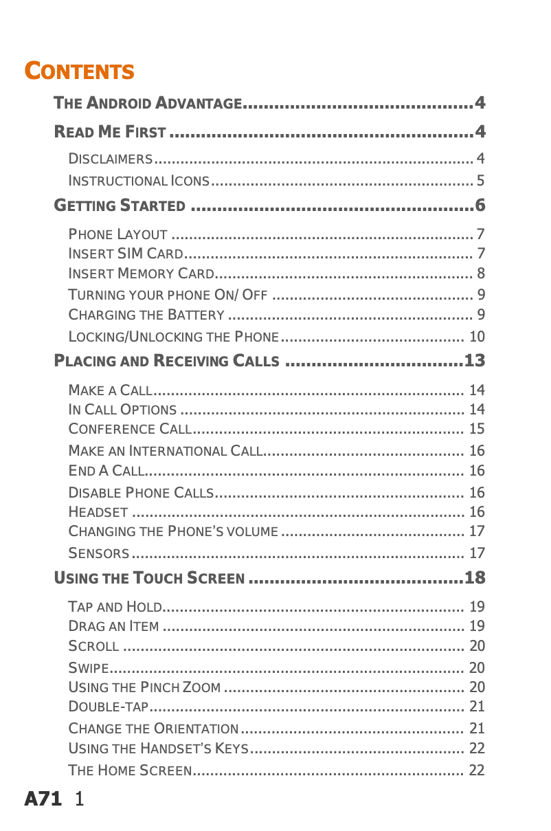 Página 1 del manual Manual de usuario Micromax Bolt A71