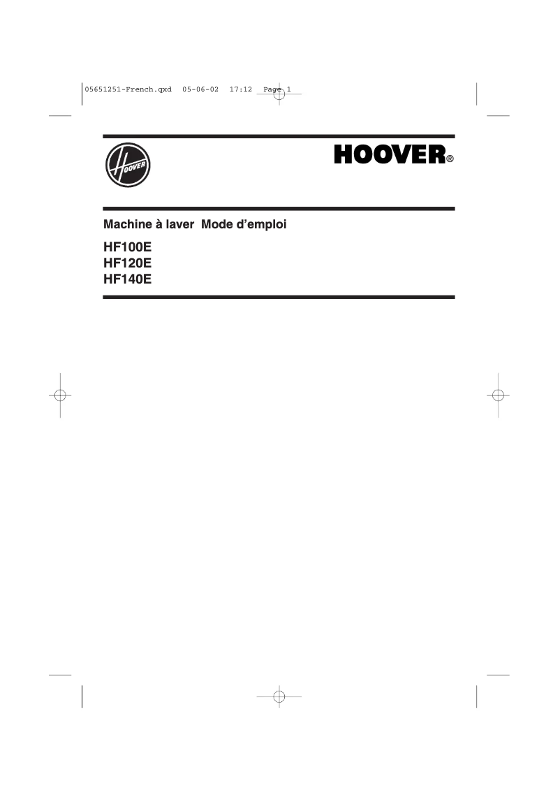 Page n°1 - Manuel utilisateur Hoover HF7 12 EFR