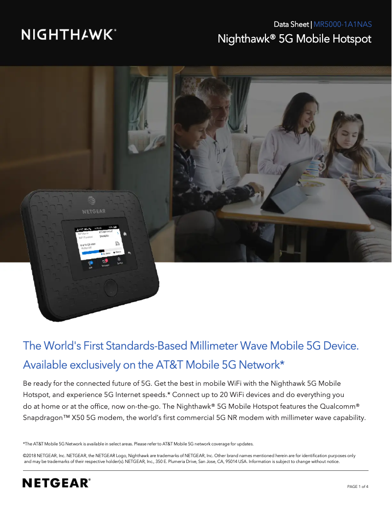Page n°1 - Fiche technique Netgear Nighthawk MR5000