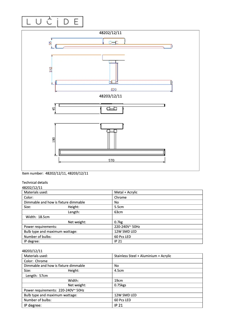 Page 1 de la notice Manuel utilisateur Lucide Erwan