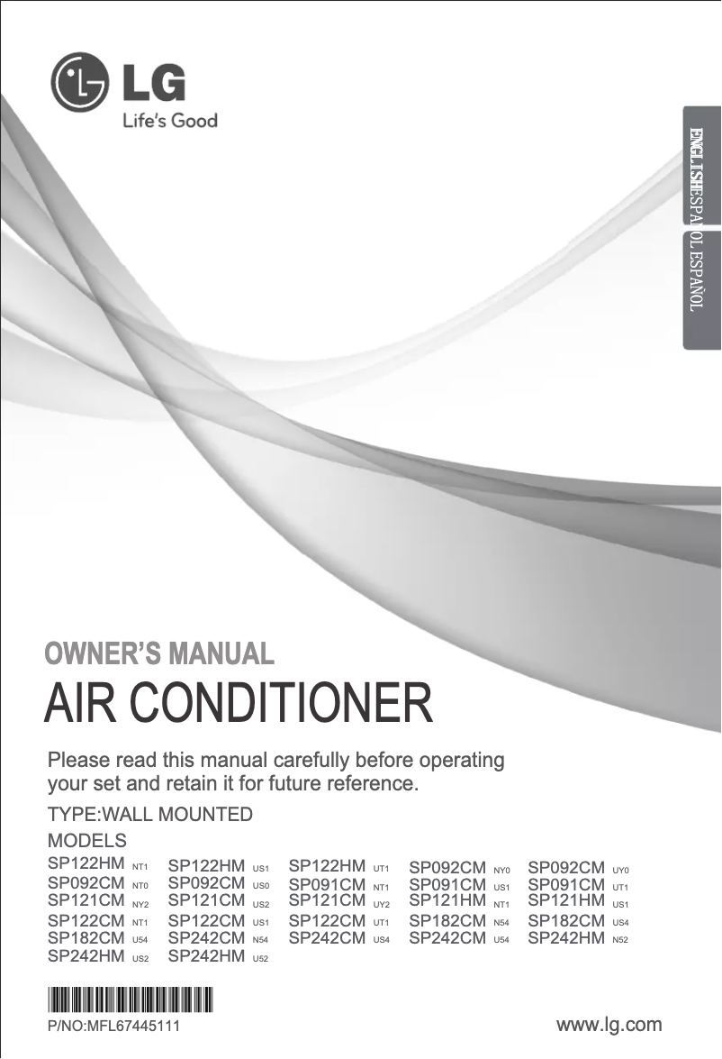 Page 1 de la notice Manuel utilisateur LG SP122HM