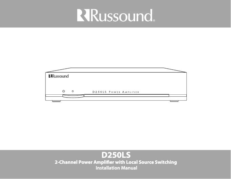 Page n°1 - Manuel utilisateur Russound D250LS