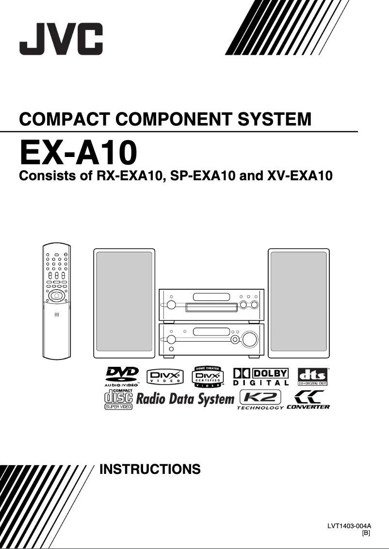 Page 1 de la notice Manuel utilisateur JVC XV-EXA10