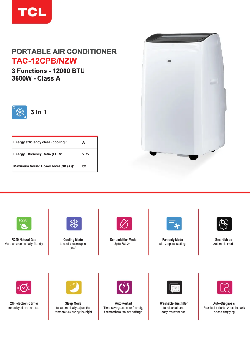 Image de la première page du manuel de l'appareil TAC-12CPB/NZW