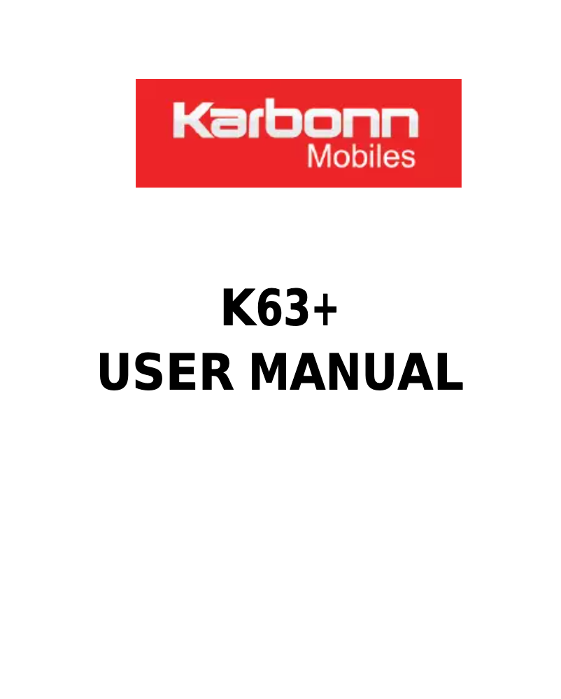 Page n°1 - Manuel utilisateur Karbonn K63+
