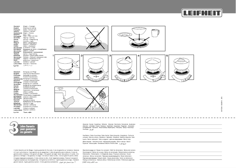 Page 1 de la notice Manuel utilisateur Leifheit 3172