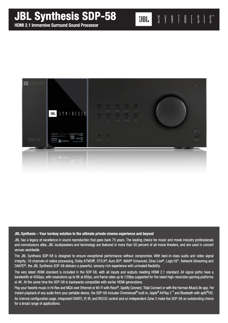 Image de la première page du manuel de l'appareil Synthesis SDP-58