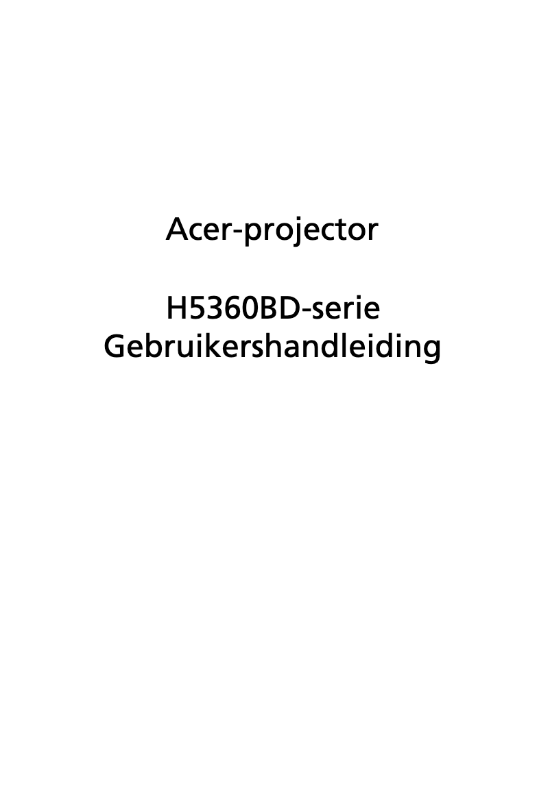 Image de la première page du manuel de l'appareil H5360BD