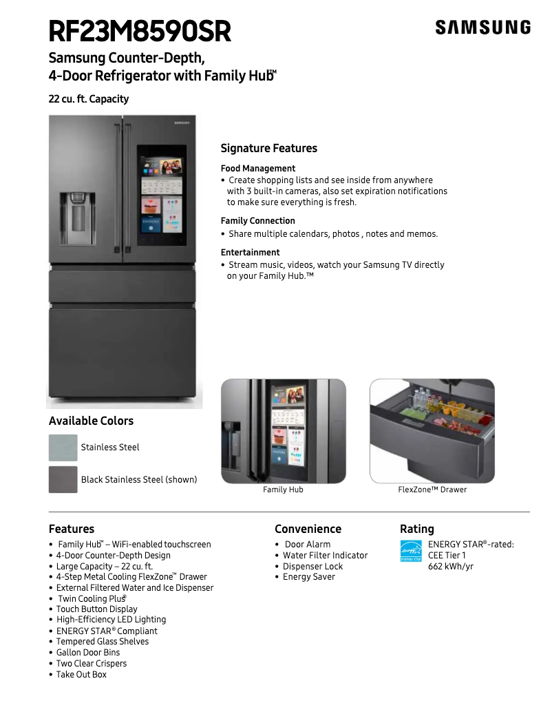 Image de la première page du manuel de l'appareil RF23M8590S