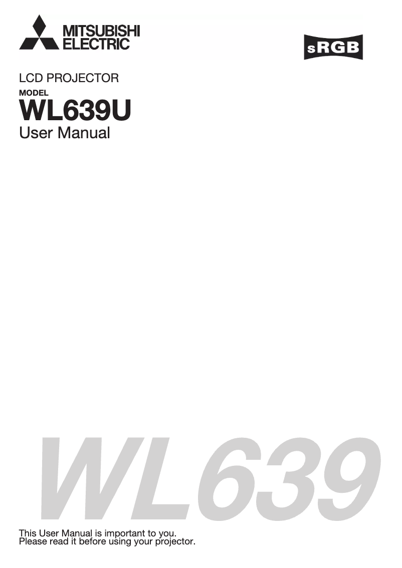 Page 1 de la notice Manuel utilisateur Mitsubishi WL639U
