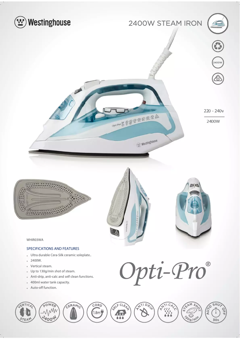 Page n°1 - Fiche technique Westinghouse WHIR03WA