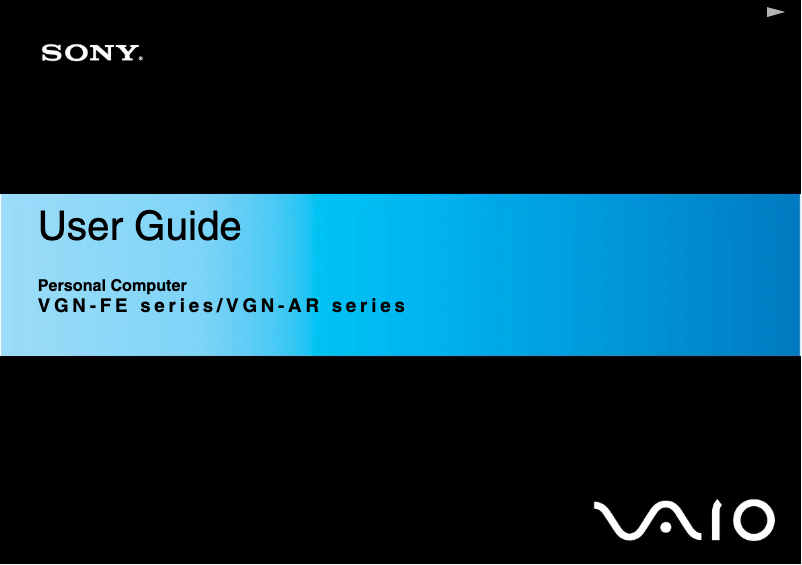 Page n°1 - Manuel utilisateur Sony Vaio VGN-FE41MR