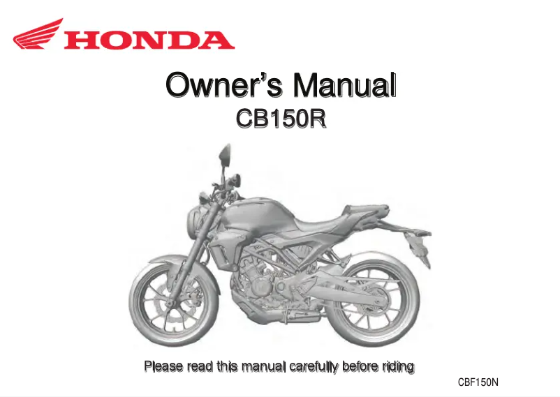 Página 1 del manual Manual de usuario Honda StreetFire CB150R (2019)